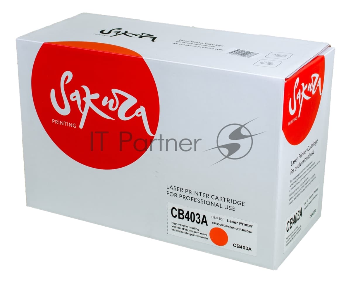 Картридж лазерный Sakura CB403A для HPColor LaserJet CP4005/CP4005n/CP4005dn, пурпурный, 7500 к.