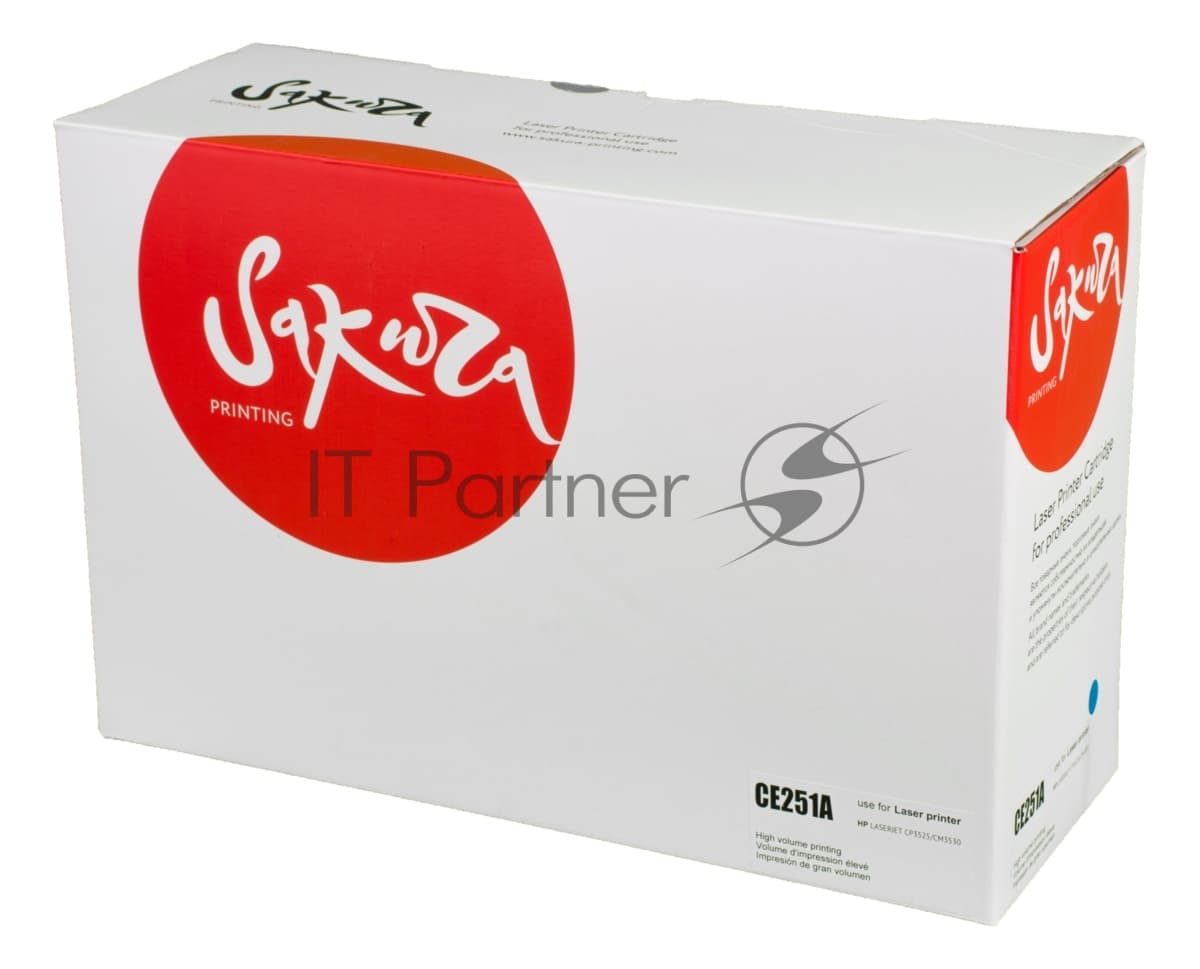 Картридж лазерный Sakura CE251A для HPColor LaserJet CM3530MFP/CM3530fsMFP/CP3525/CP3525n/CP3525dn/CP3525x, синий, 7000 к.