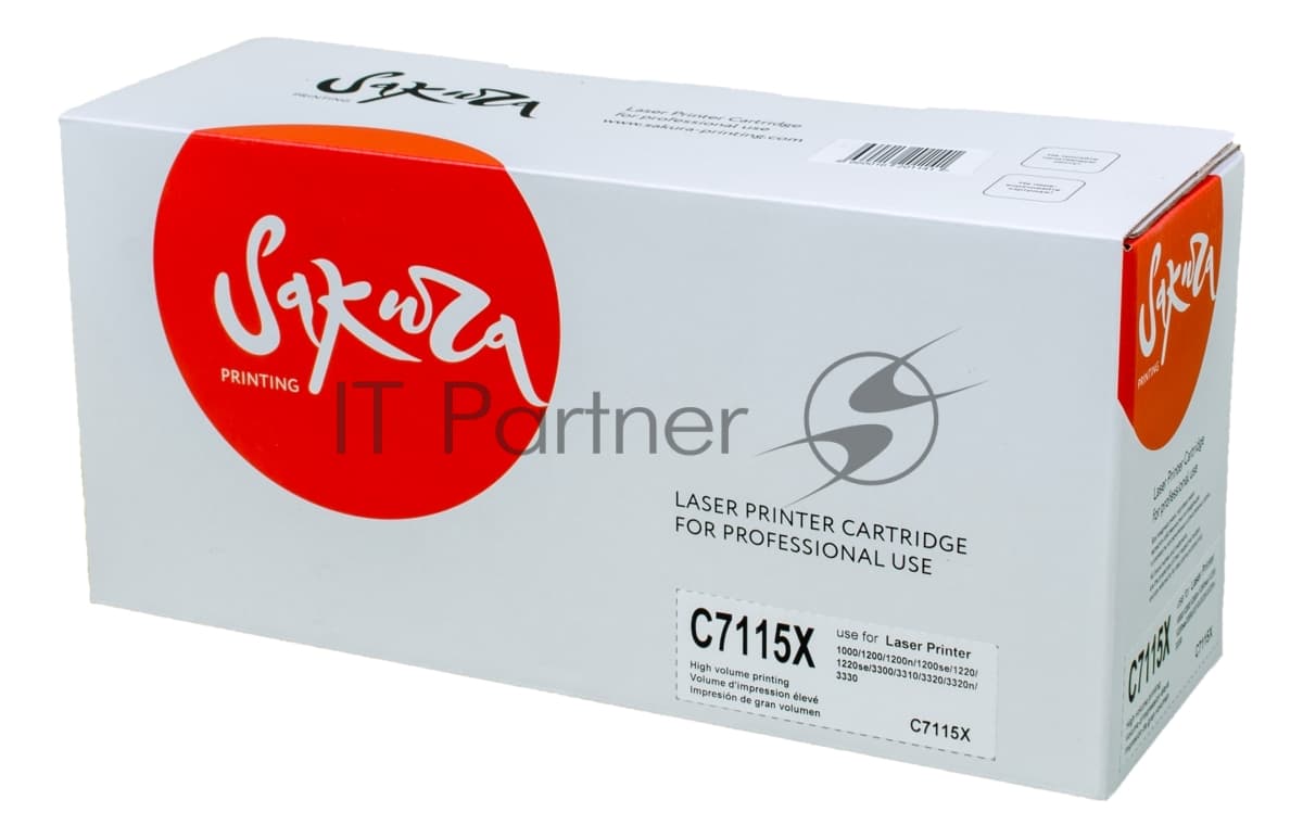 Картридж лазерный Sakura С7115X для лазерного принтера HPLaserJet 1000/1200/1200n/1200se/1220/1220se/3300/3310/3320/3320n/333, черный 3500 к.