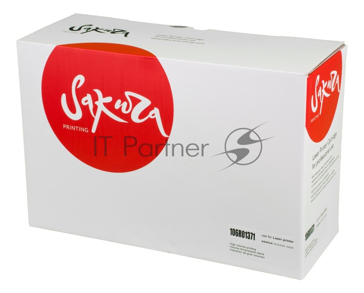 Картридж лазерный Sakura 106R01371 для Xerox Phaser 3600, черный, 14 000 к.