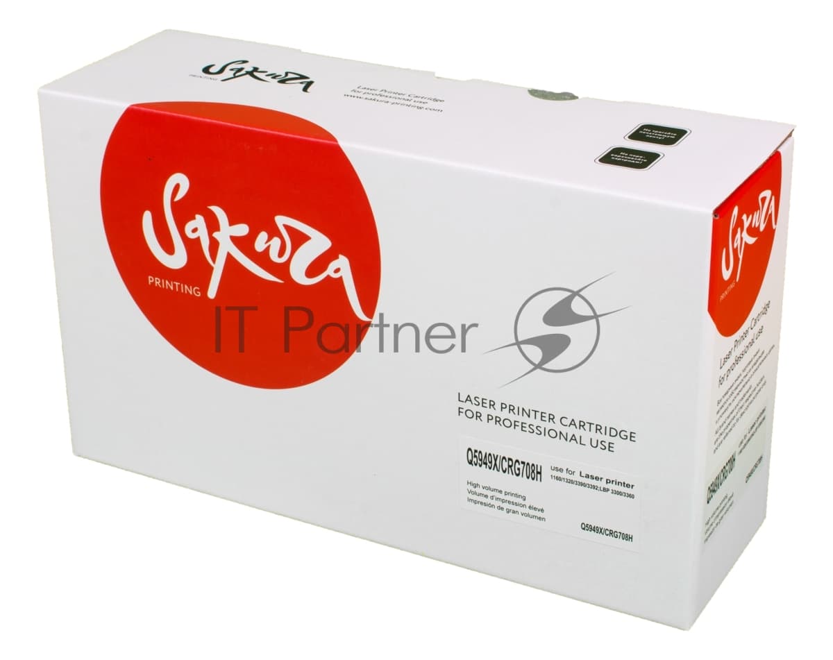 Картридж лазерный Sakura Q5949X/CRG708H для HPLaserJet 1320/1320n/1320nw/1320t/1320tn/M3390mfp/M3392mfp, Canon LBP3300/3330/3360, черный, 6000 к.