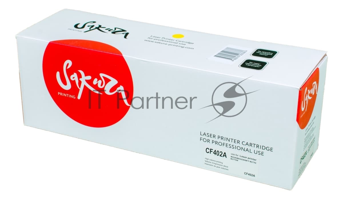 Картридж лазерный Sakura CF402A для HP Color LaserJet Pro M252n/M252dn/MFP277dw/277n, желтый, 1400 к.