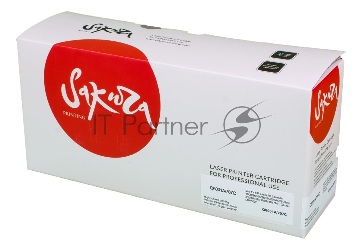 Картридж лазерный Sakura Q6001A/707C для LaserJet 1600/2600n/2605/2605dn/2605dtn/CM1015MFP/CM1017MF, Canon LBP5000, синий, 2000 к.