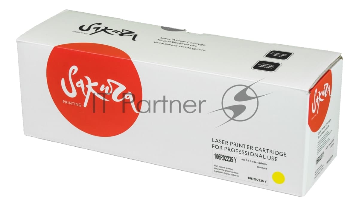 Картридж лазерный Sakura 106R02235 для Xerox Phaser 6600/WC 6605, желтый, 6000 к.