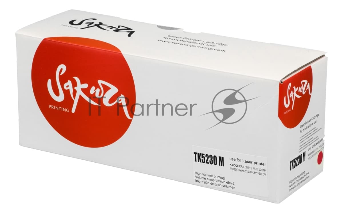 Картридж Sakura TK5230M для Kyocera Mita ECOSYS p5021cdn/p5021cdw/p5221cdn/p5521cdw, пурпурный, 2 200 к.