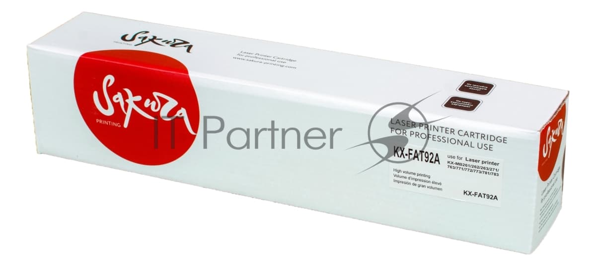 Картридж Sakura KXFAT92A для Panasonic KX-MB262/263/271/283/763/772/773/781/783, черный, 2000 к.