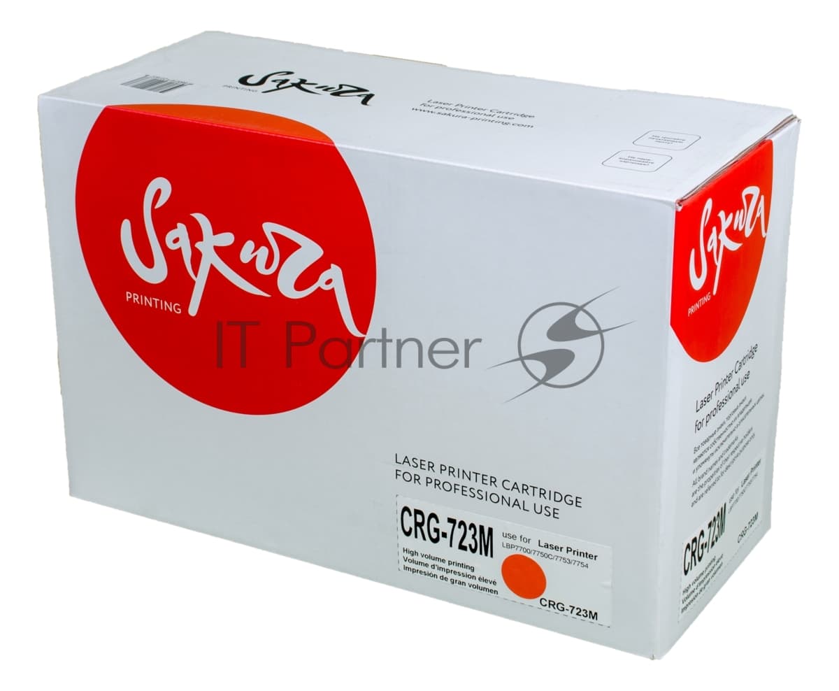 Картридж лазерный Sakura CRG723M для Canon LBP7700/7750C/7753/7754, пурпурный, 8500 к.