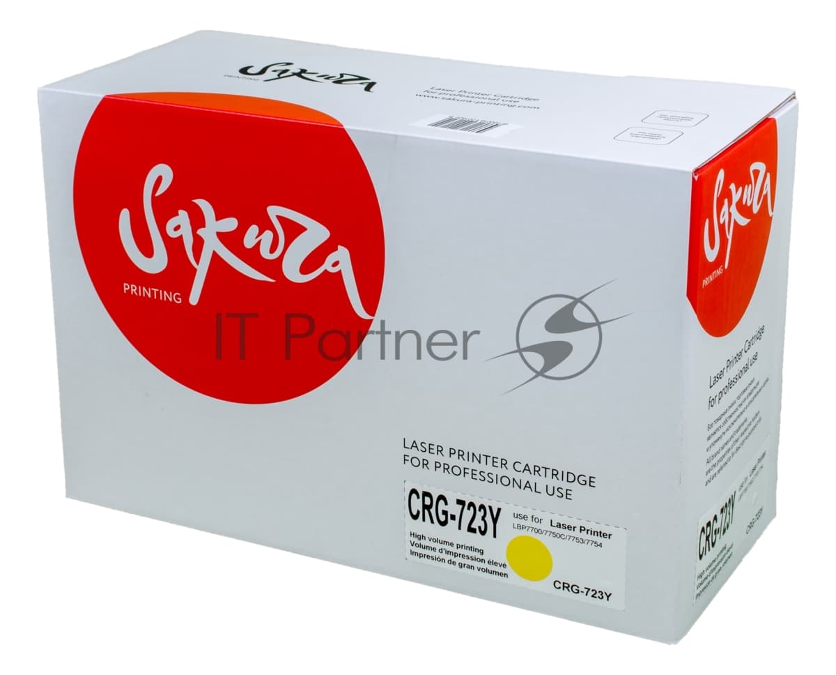 Картридж лазерный Sakura CRG723Y для Canon LBP7700/7750C/7753/7754, желтый, 8500 к.