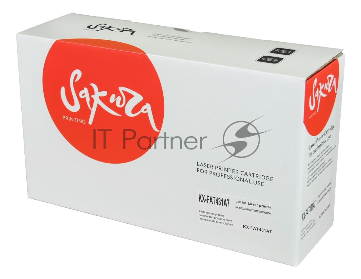 Картридж Sakura KXFAT431A7 для Panasonic KX-MB2230RU, KX-MB2270RU, KX-MB2510RU, KX-MB2540RU, черный, 6000 к.