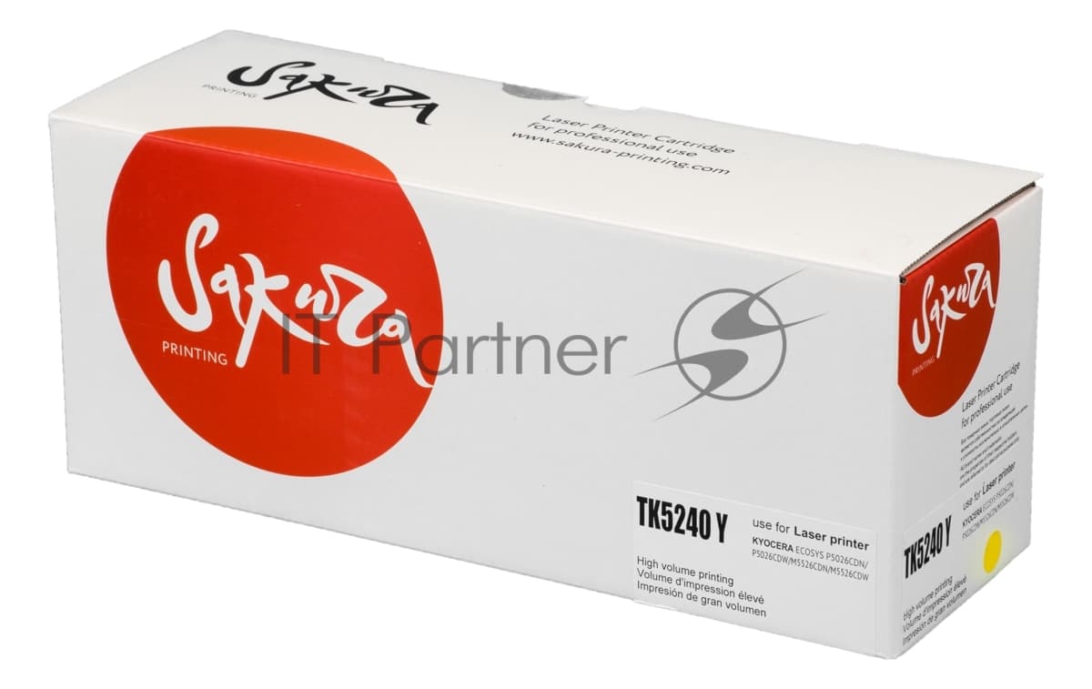 Картридж Sakura TK5240Y для Kyocera Mita ECOSYS p5026cdn/p5026cdw/m5526cdn/m5526cdw, желтый, 3 000к.
