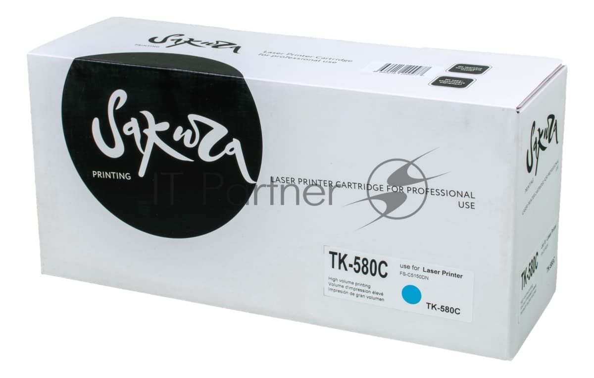 Картридж Sakura TK580C для Kyocera Mita FS-5150DN/5250DN, синий, 2800 к.