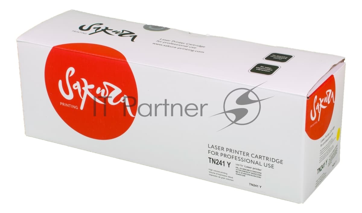 Картридж лазерный Sakura TN241Y для Brother HL-3140CW, HL-3150CDW, HL-3170CDW, DCP-9020CDW, MFC-9140CDN, MFC-9330CDW, MFC-9340CDW, желтый, 1400 к.