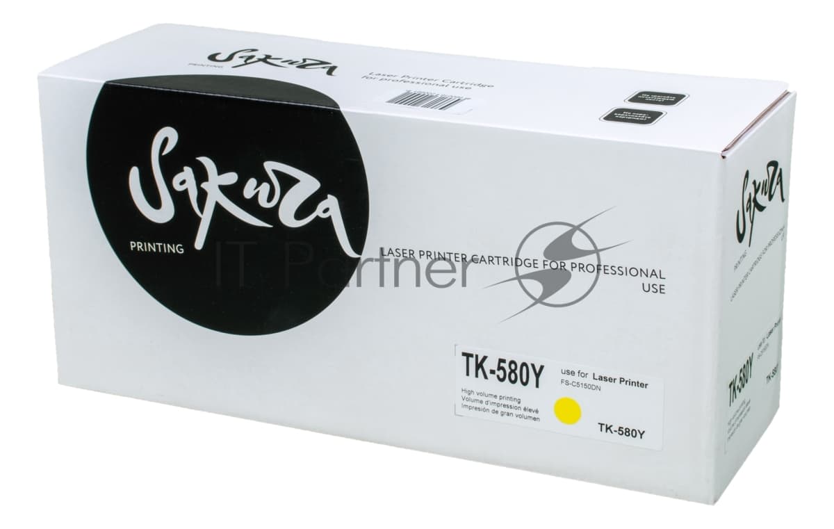 Картридж Sakura TK580Y для Kyocera Mita FS-5150DN/5250DN, желтый, 2800 к.