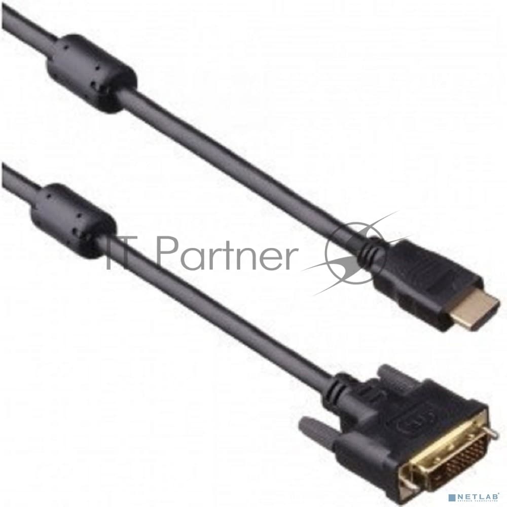 Кабель HDMI-DVI ExeGate EX-CC-HDMIM-DVIM-1.8 (19M/25M, dual link, 2 фильтра, 1,8м, позолоченные контакты)