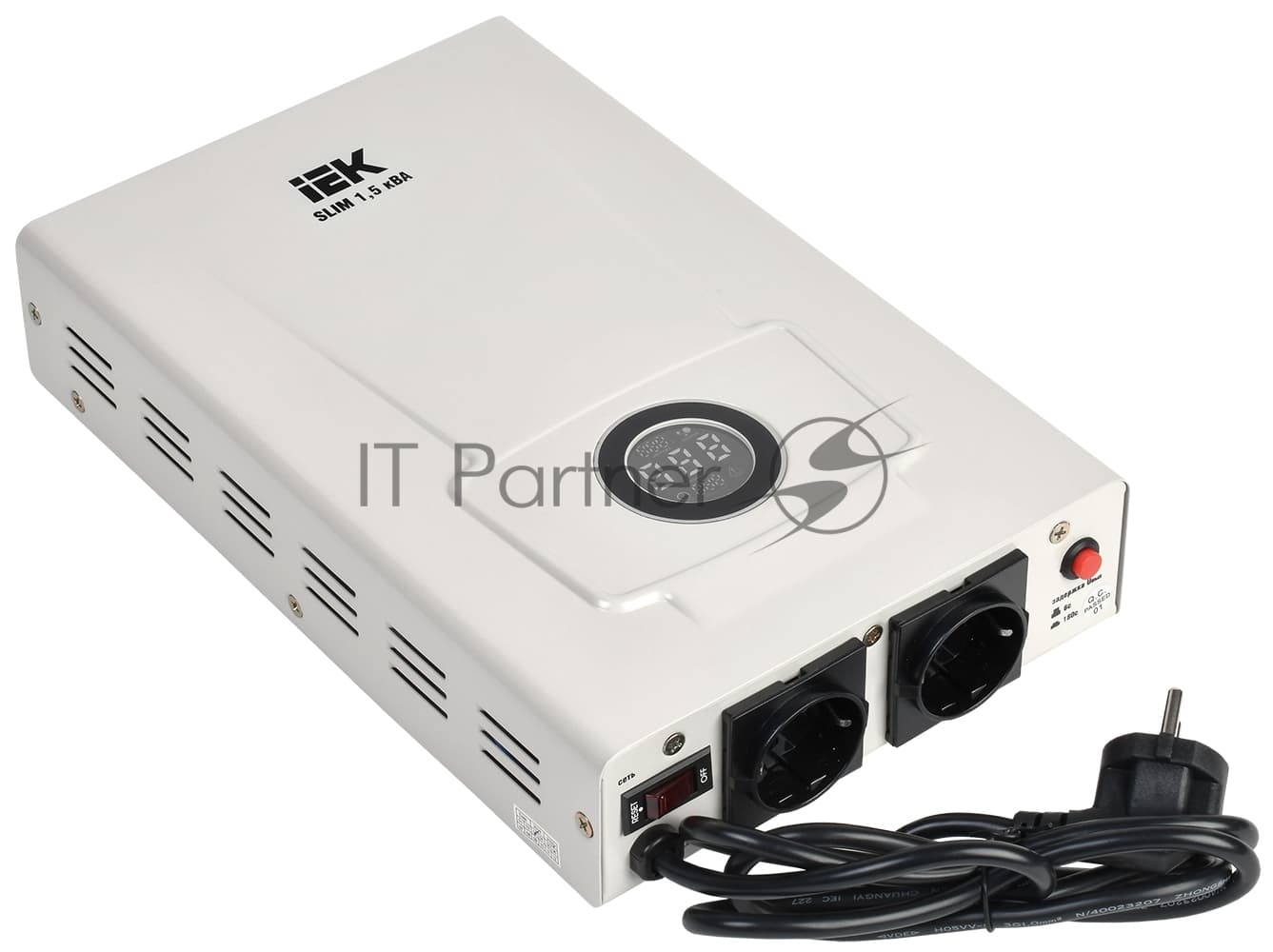 Стабилизатор напряжения IEK Slim 1.5кВА однофазный белый (IVS22-1-D15-09)