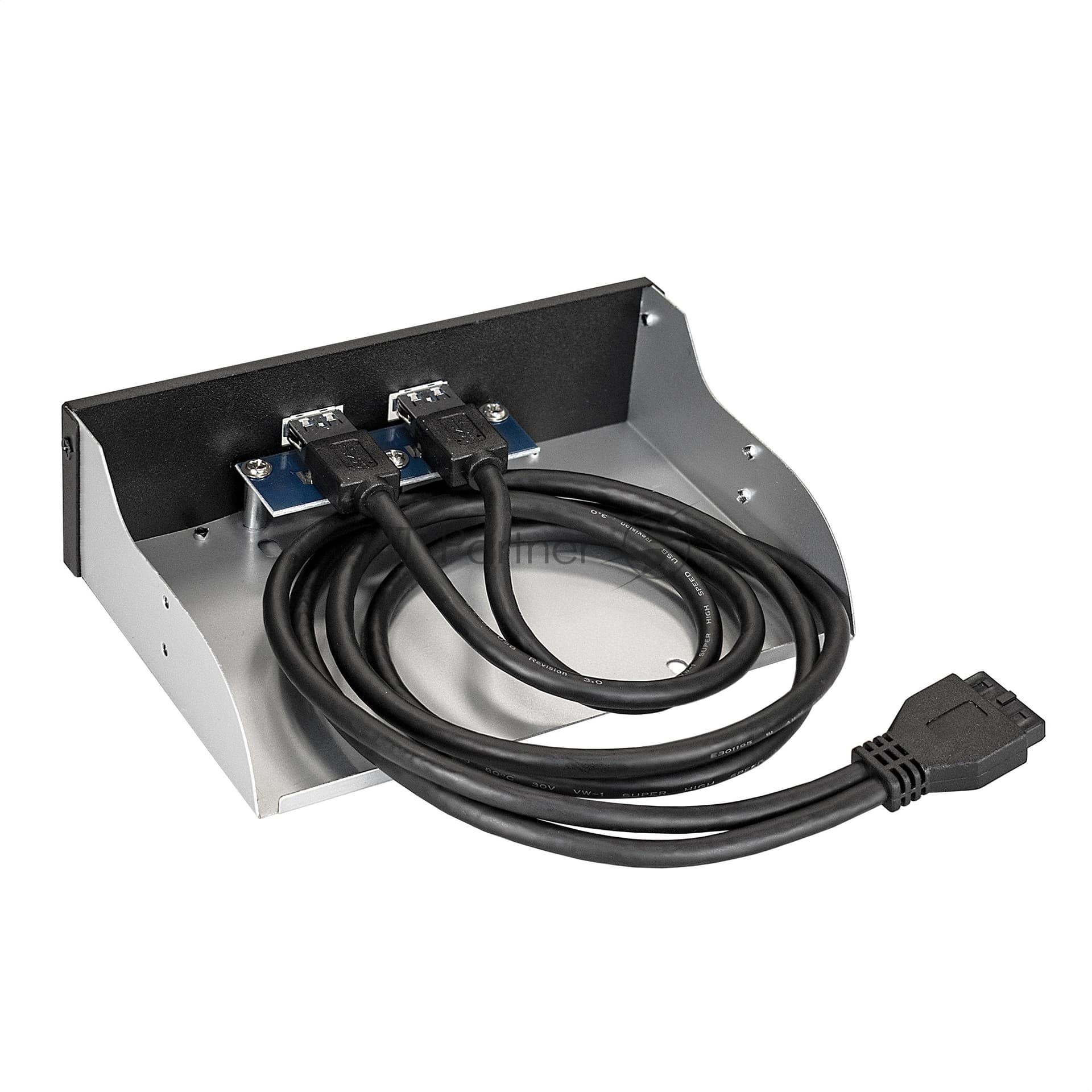 Планка USB Exegate U5H-615, 5,25", 2*USB3.0, черная, металл, подсоед. к MB OEM