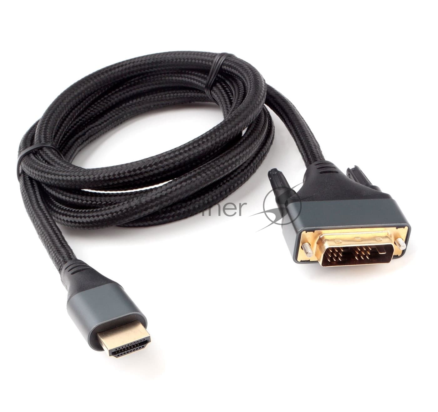 Кабель HDMI-DVI Cablexpert CC-HDMI-DVI-4K-6, 19M/19M, single link, 4K, медь, нейлоновая оплетка, метал.разъемы, 1.8м, черный, коробка