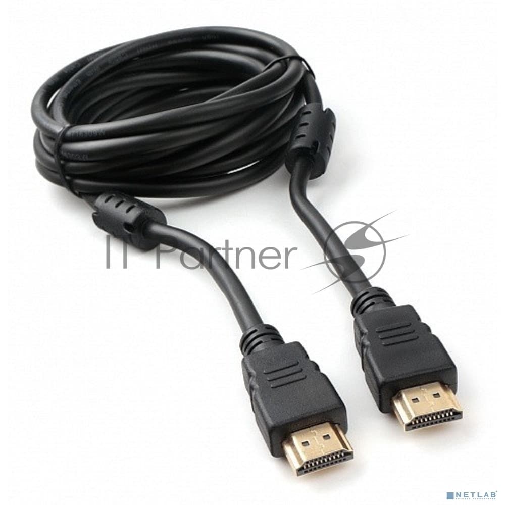 Кабель HDMI Cablexpert CCF2-HDMI4-10 3м, v2.0, 19M/19M, черный, позол.разъемы, экран, 2 ферр кольца, пакет