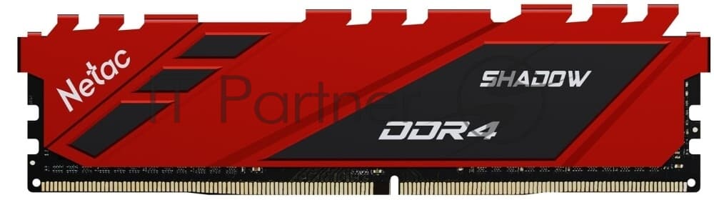 Оперативная память NETAC Shadow, DDR4, 8GB (1x8GB), 3600MHz, CL18, DIMM, с радиаторами, красный