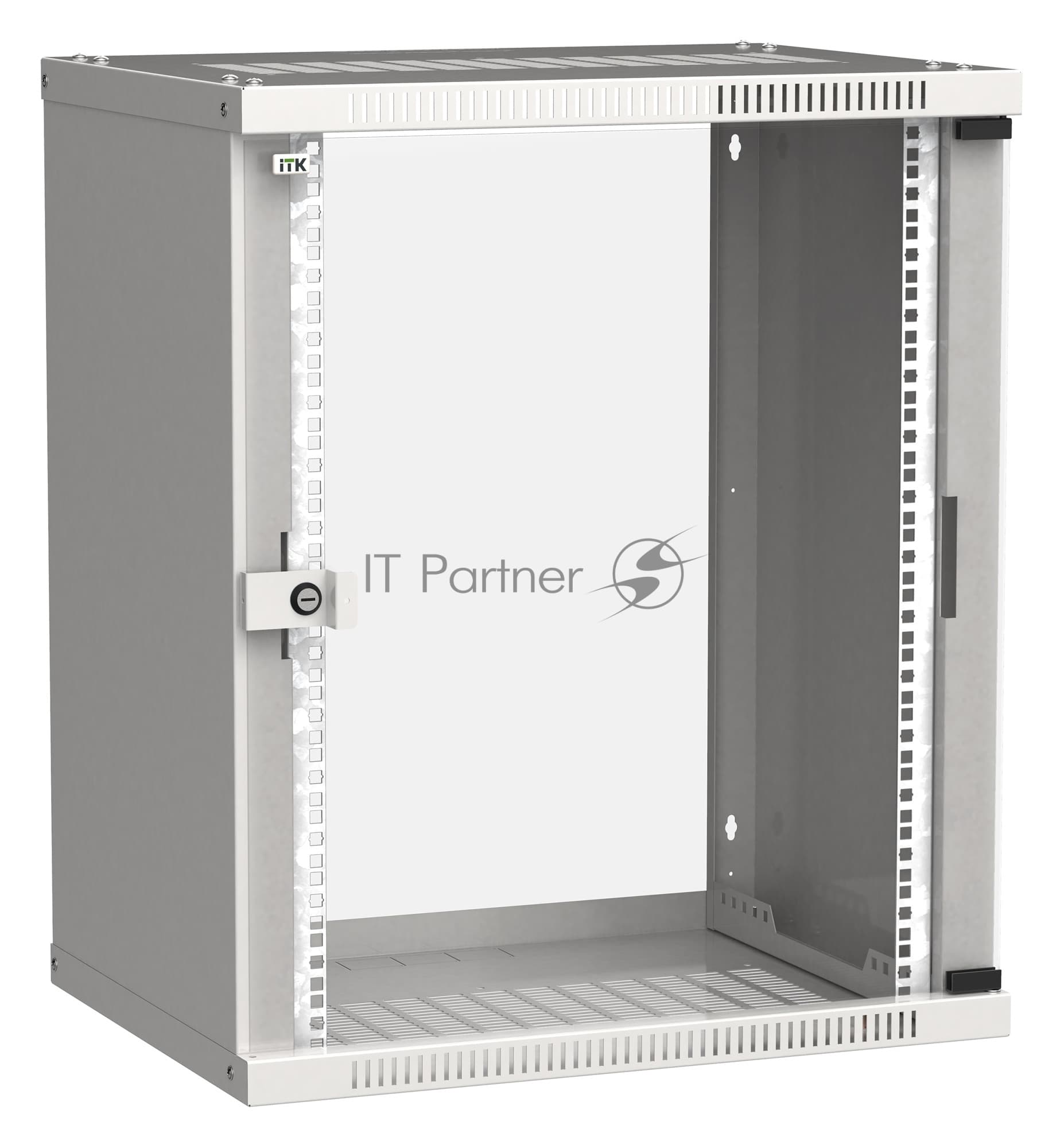 Шкаф коммутационный ITK Linea WE (LWE3-15U64-GF) настенный 15U 600x450мм пер.дв.стекл 50кг серый 400мм 200град. 715мм IP20 сталь