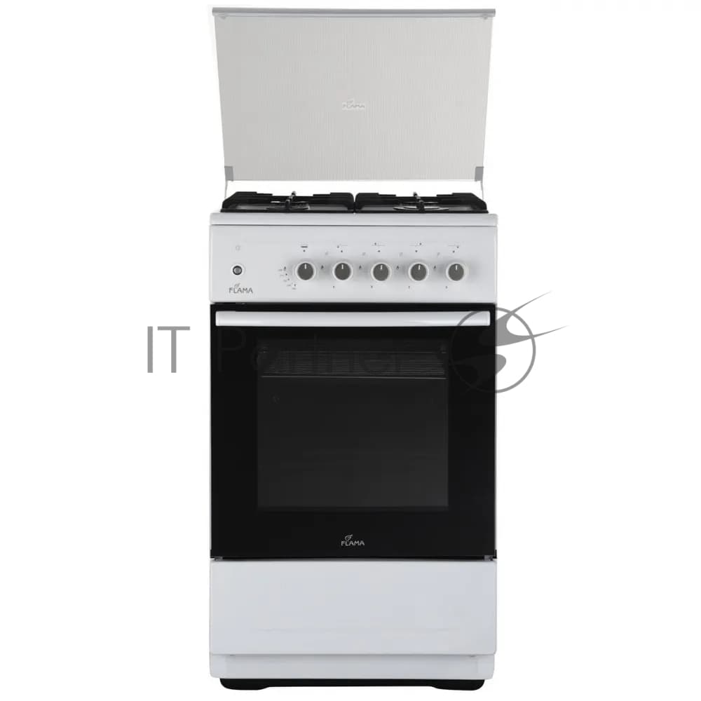 Плита Газовая Flama N FG 24239 W белый (стеклянная крышка) реш.чугун