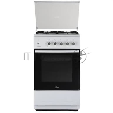 Плита Газовая Flama N FG 24239 W белый (стеклянная крышка) реш.чугун