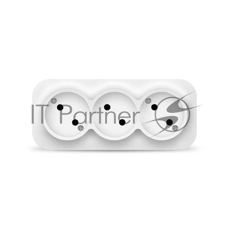 Розетка 3-м ОП 10А IP20 без заземл. бел. IONICH 1445