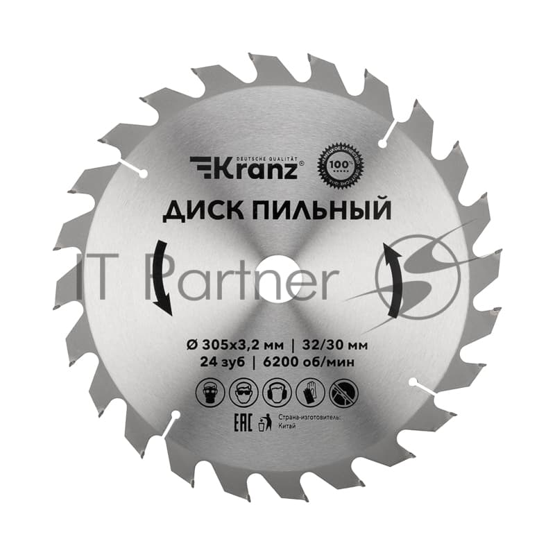 Диск пильный Kranz 305 мм х 24 зуб х 32/30 мм