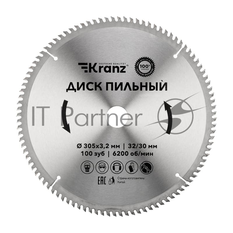Диск пильный Kranz 305 мм х 100 зуб х 32/30 мм