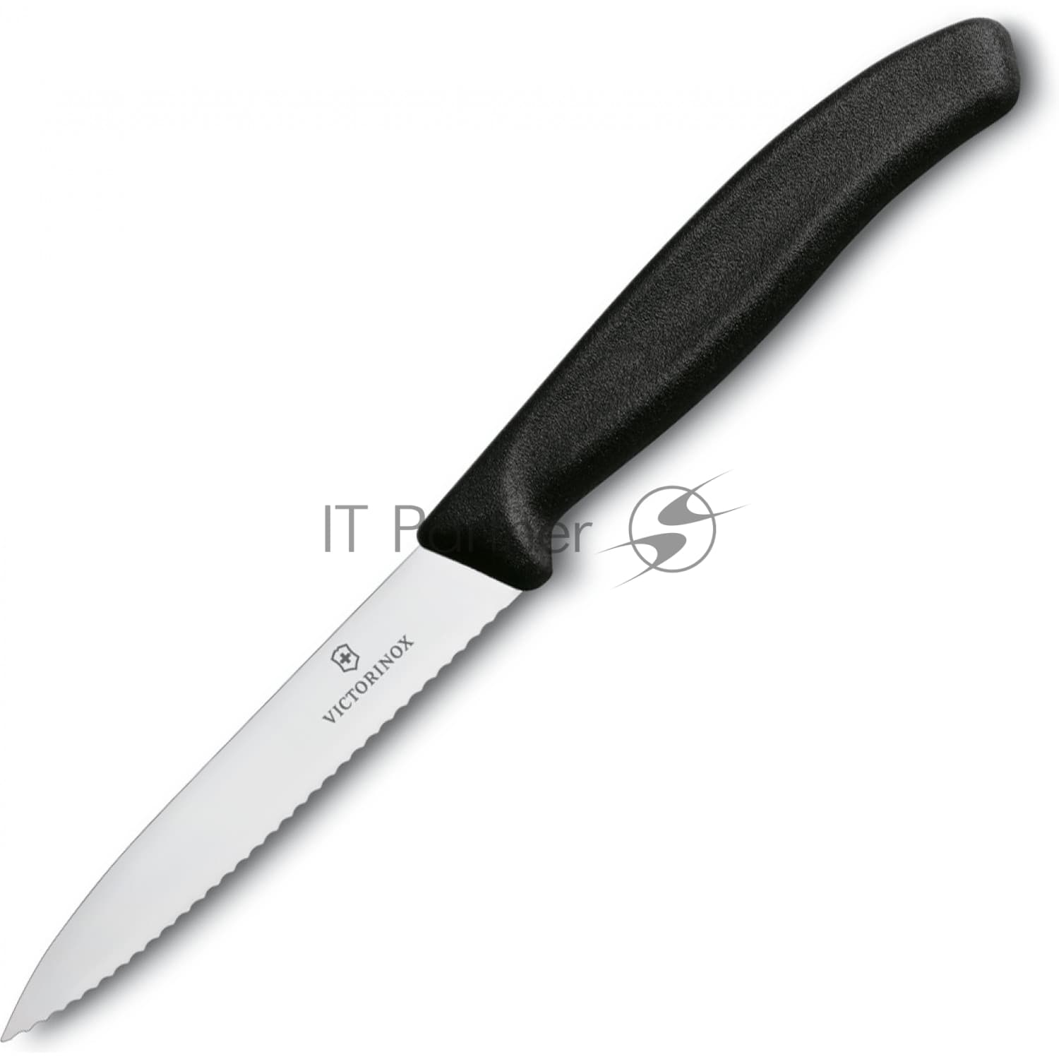 Нож кухонный Victorinox Swiss Classic (6.7733) стальной для чистки овощей и фруктов лезв.100мм серрейт. заточка черный