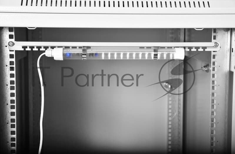 Панель осветительная Rem, с кронштейном серого цвета, 1U, 40х484х35 мм (ВхШхГ), 230V, 19", цвет: белый, с креплением на магнитах