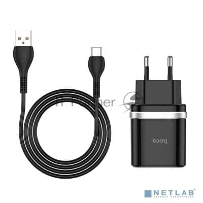 Сетевое зарядное устройство + Кабель Type-C HOCO HC-16293 C12Q/1m/QC 3.0/1 USB/Выход: 5V_9V_12V, 18W, черный