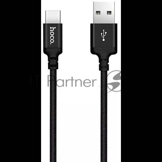 Кабель HOCO X14 черный HC-62929, USB - USB Type-C, 2m, 1.7A, Нейлон