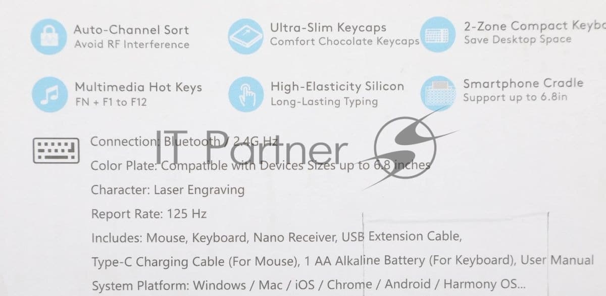 Комплект клавиатура+мышь A4Tech FStyler FB2535C беспроводной, USB + Bluetooth, 2000 DPI, белый