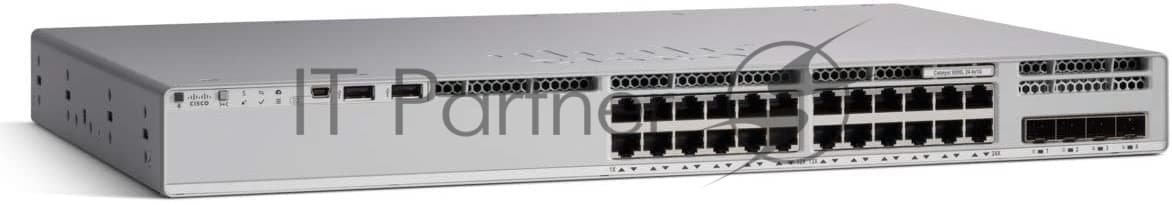 Коммутатор Cisco Catalyst C9300L-24P-4X-E, 24×1 Гбит/с, 4×10 Гбит/с SFP+