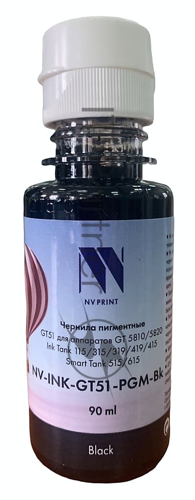 -/ Чернила NVP пигментные GT51 для аппаратов HP (90ml) Black