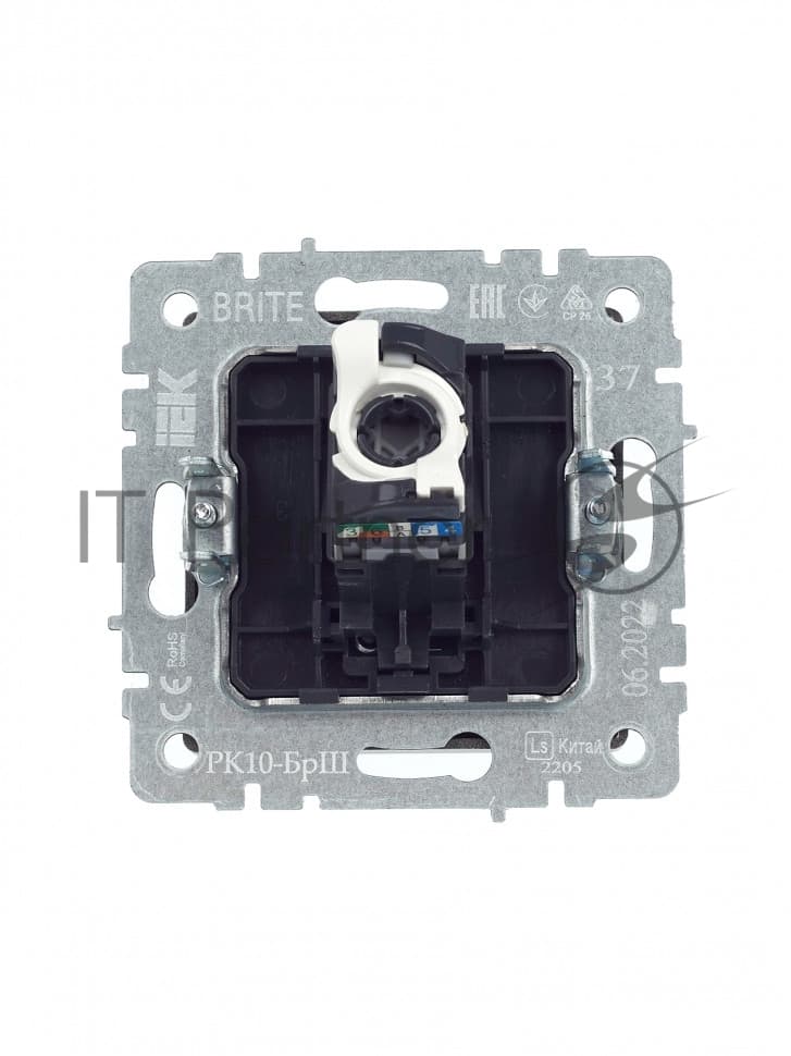 Розетка компьютерная IEK BRITE РК10-БрШ RJ45 кат.5E шампань