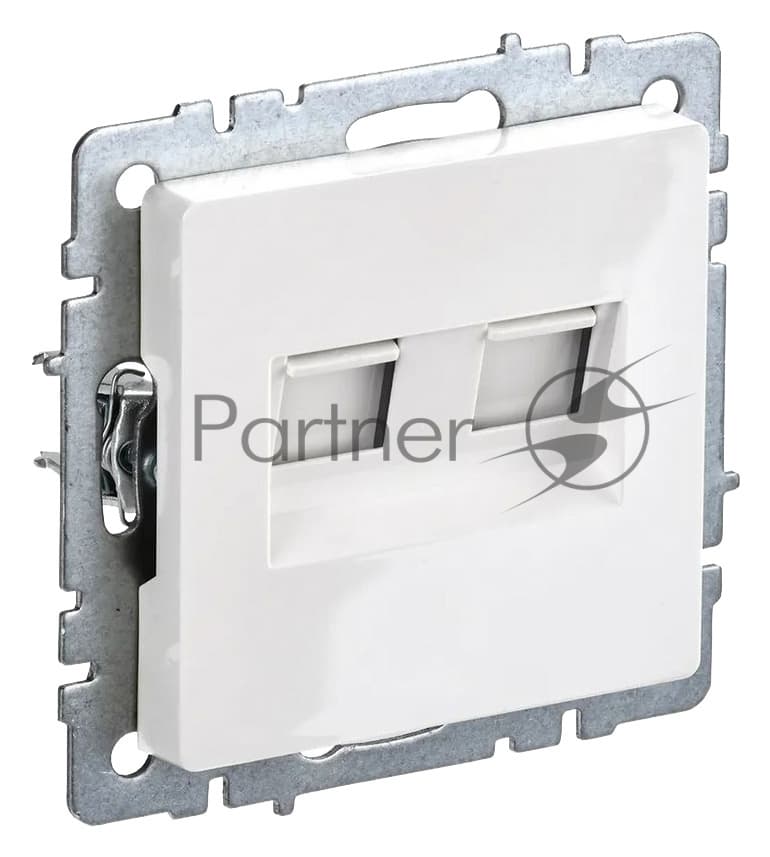 Розетка компьютерная двойная IEK BRITE RJ11+RJ45 кат.5E РК/Т12-БрБ белый
