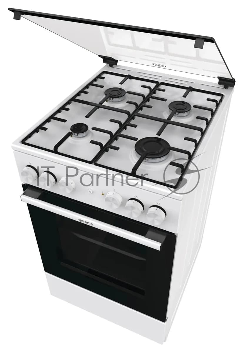Плита комбинированная Gorenje GK5A21WH белый, конфорок 4 газовых, духовка 68 л, 50 см x 85 см x 59.4 см