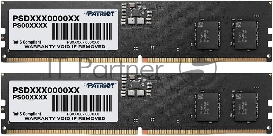 Оперативная память Patriot Signature, DDR5, 32GB (2x16 GB), 4800 MHz, CL40, DIMM