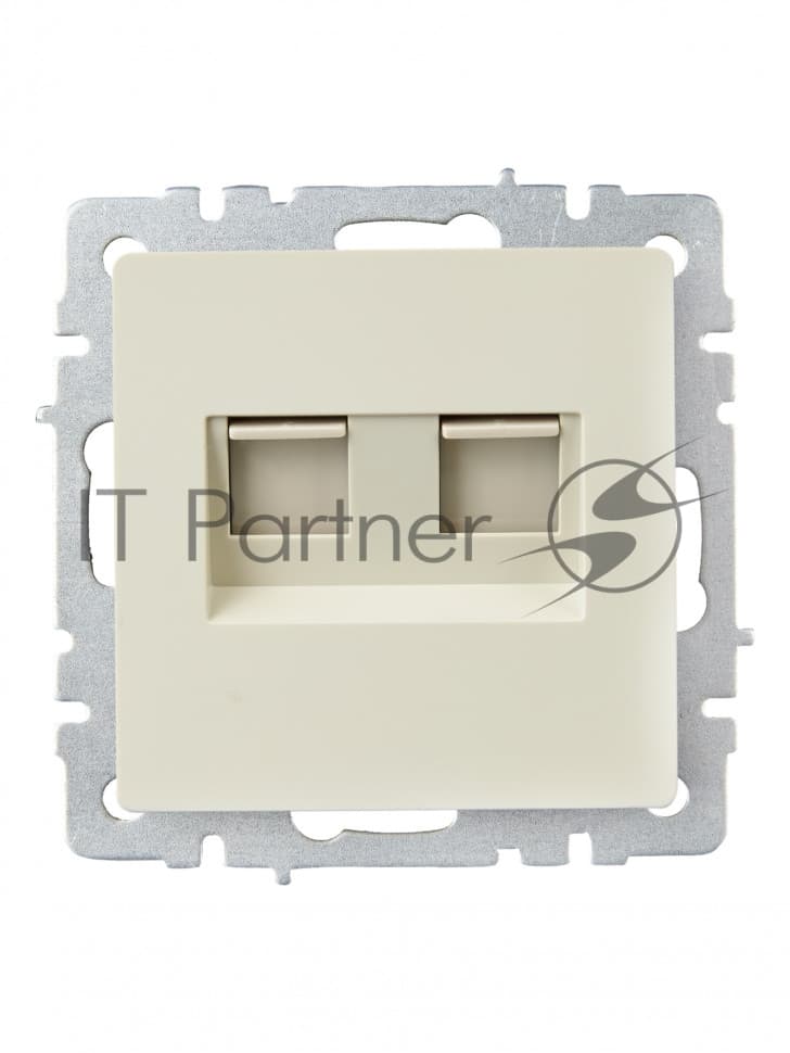 Розетка компьютерная двойная IEK BRITE РК10-2-БрКр (BR-K20-1-K10) СП RJ45 кат.5E бежевый