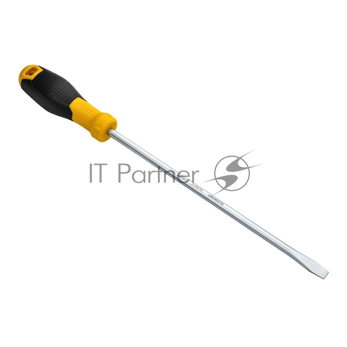 Отвертка шлицевая Deli DL6382501 8х250мм CR-V, Двухкомпонентная ручка. Хромированная