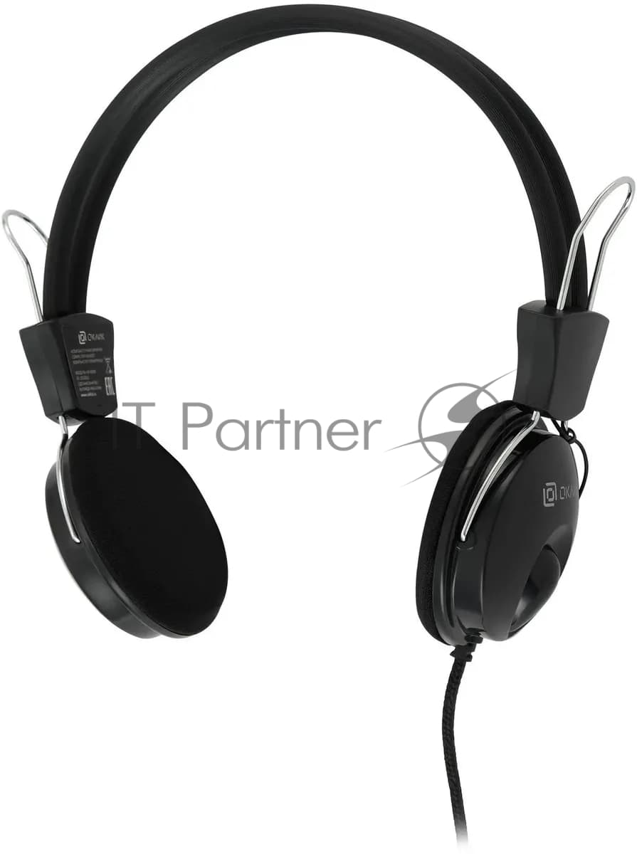 Проводные наушники Oklick HS-M200 черный, накладные, Jack 3.5 мм