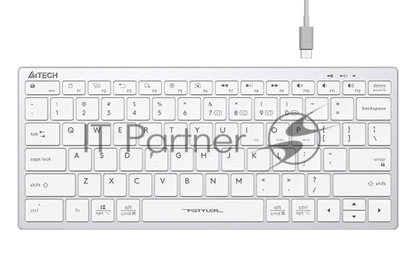 Клавиатура A4Tech Fstyler FBX51C беспроводная, USB, Bluetooth/Радиоканал, белый