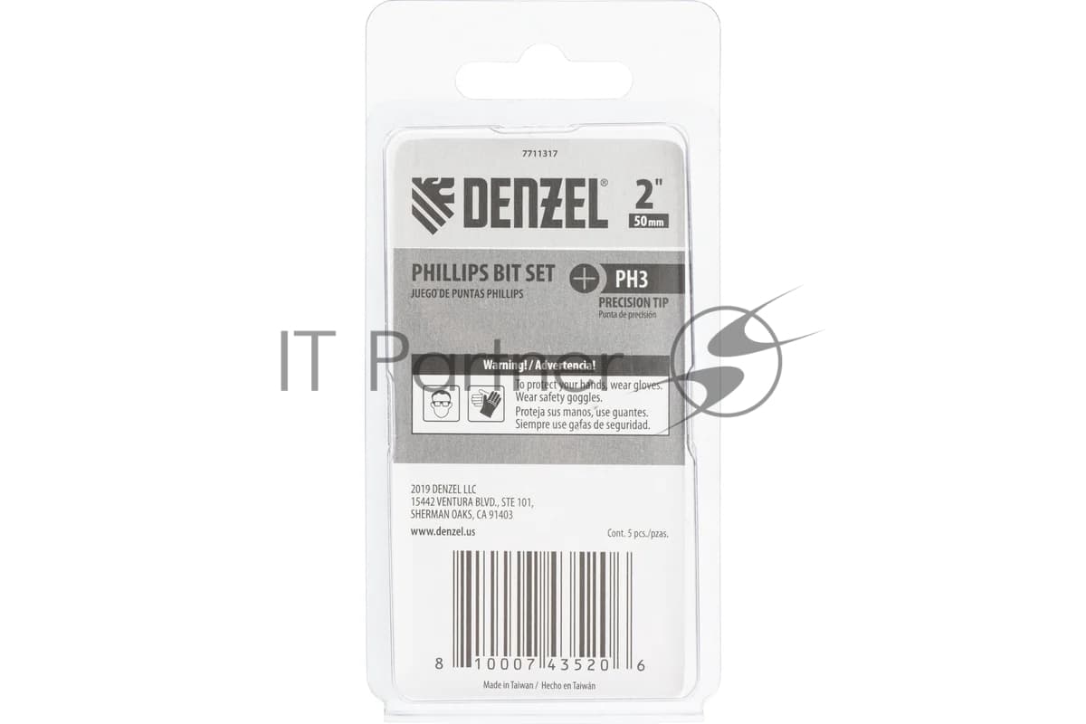 Набор бит Denzel PH3x2", 5 шт.