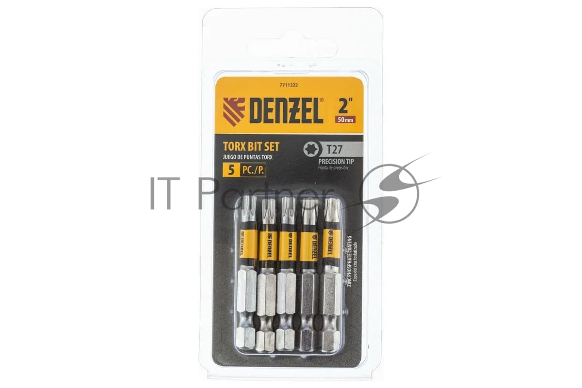 Набор бит Denzel T27x2", 5 шт.