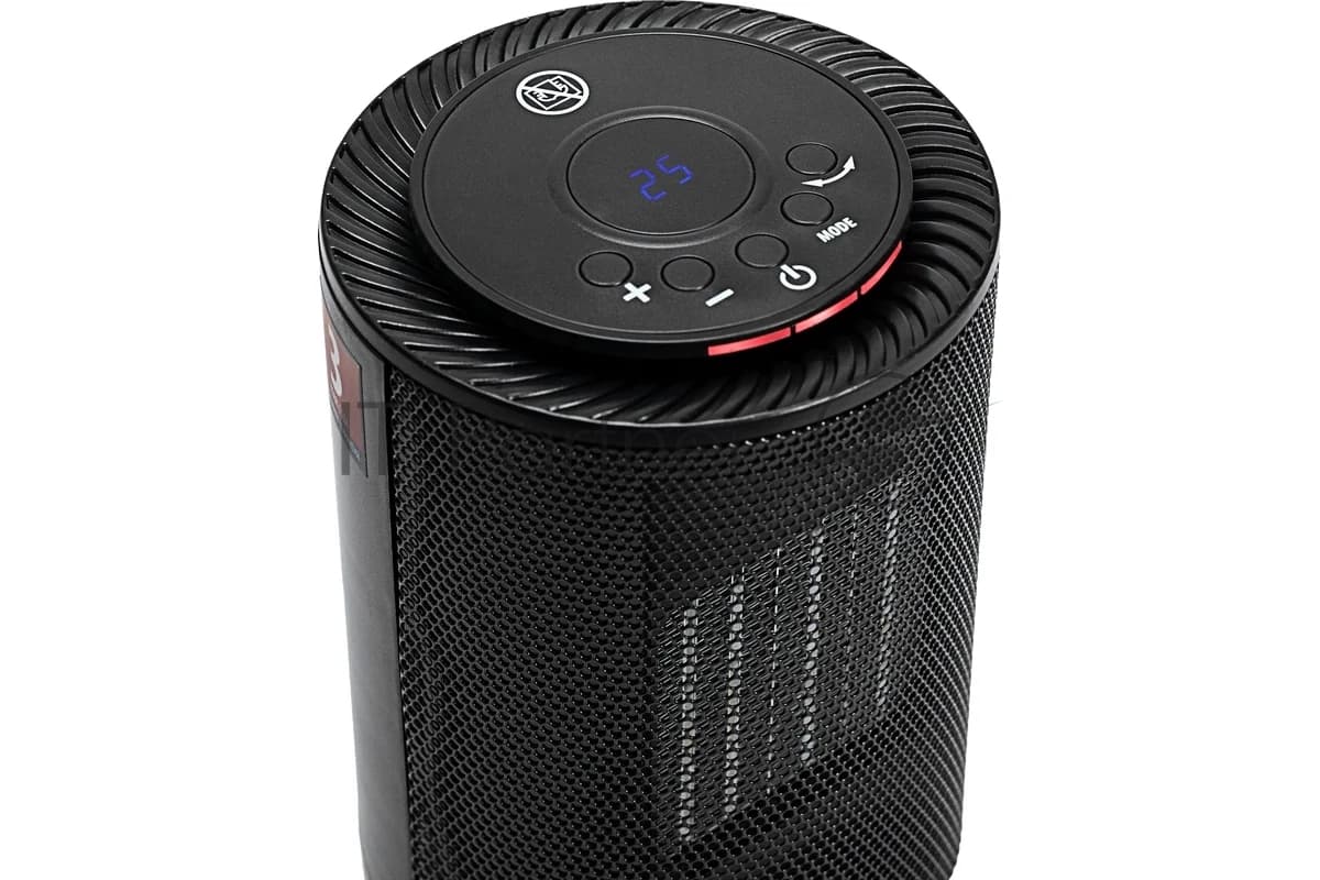 Тепловентилятор керамический Denzel DTFC-1200, черный, 600/1200 Вт, 12 м2, 3 режима, термостат