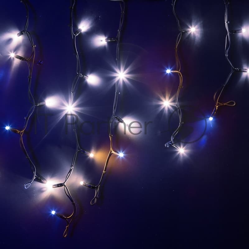 Гирлянда Neon-night Айсикл (Бахрома) светодиодная 5х0,7 м, с эффектом мерцания, 152 LED, черный провод каучук, белое свечение