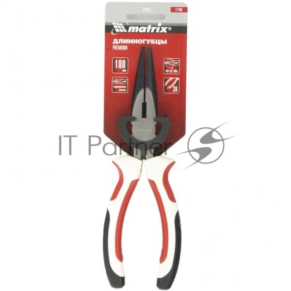 Длинногубцы Matrix Premium 17186 180 мм, прямые, трехкомпонентные рукоятки