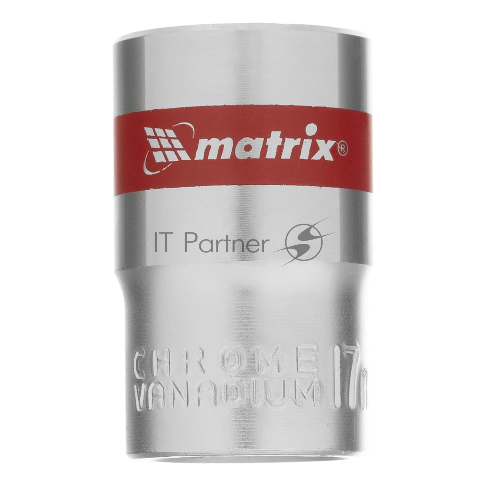 Головка торцевая Matrix, 17 мм, 6-гранная, CrV, под квадрат 1/2", хромированная
